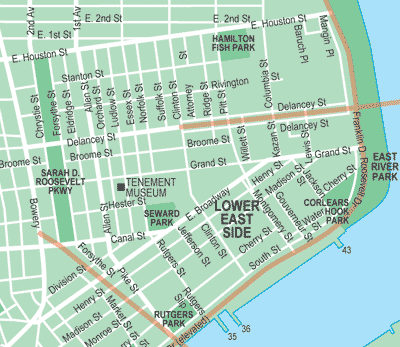 New York lower east map